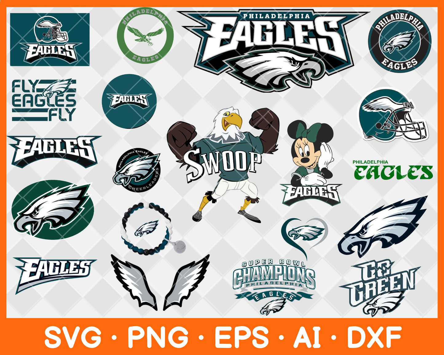 Eagles SVG, 20 Eagles SVG Bundle, Eagles Cutfile, Eagles Cricut, Eagles Svg File T-Shirt, Love, Gift, Birthday, Eagles Silhouette