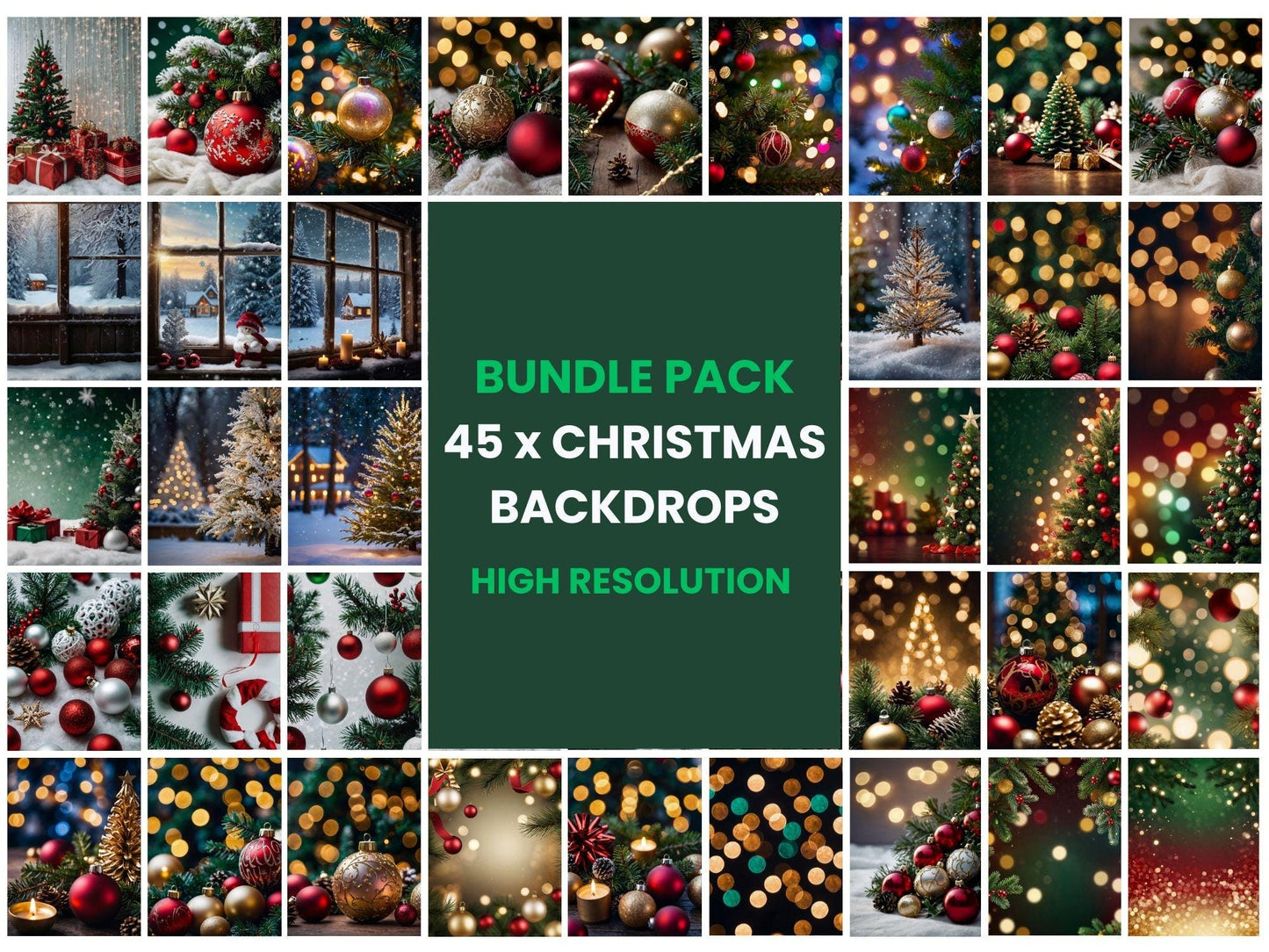 Festive Backdrops Bundle - 45 Christmas Themes for Creative Projects